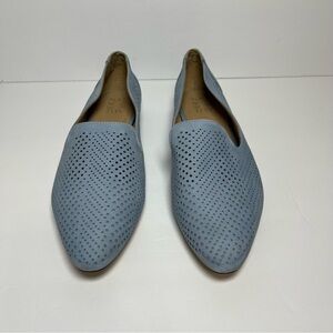 Naturalizer Lorna Blue Leather Slip On Flat Loafers